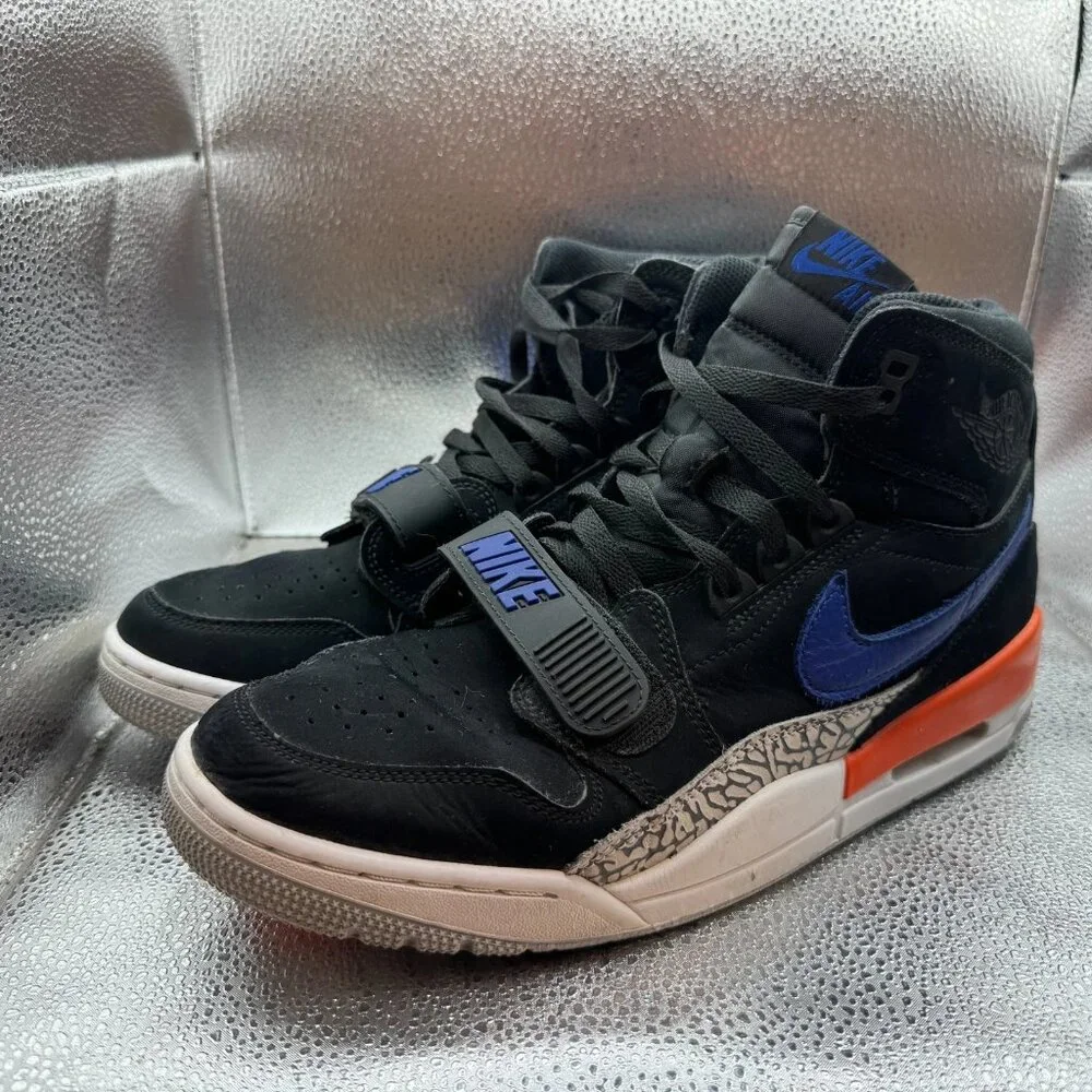 Size 10.5 Nike Air Jordan Legacy 312 Knicks Black Blue Orange Sneaker AV3922-048